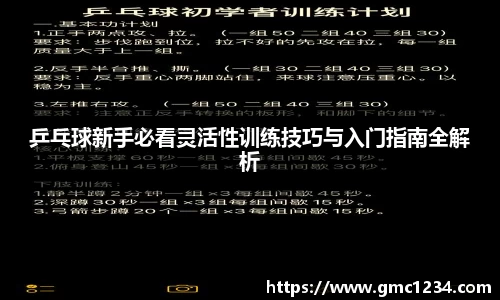 乒乓球新手必看灵活性训练技巧与入门指南全解析